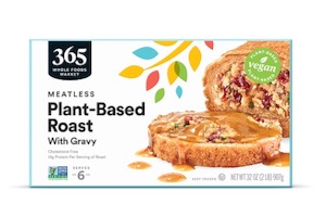 Whole Foods' 365 brand offers a plant-based roast with gravy. Courtesy of Whole Foods.