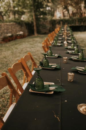 A place setting with compostable plate and utensils. Photo by Gwendolyn Meador