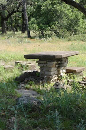 One of the CCC picnic tables at Fort Worth Nature Center still stands. Photo by Michael Smith.