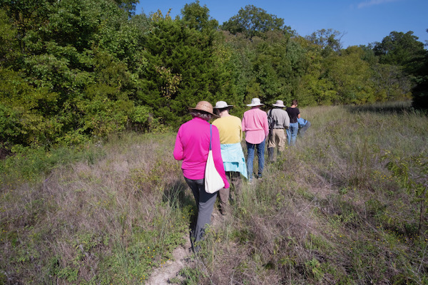 Walkers explore a prairie at Spring Creek Forest Preserve. Photo by Adam Cochran/Wild DFW.