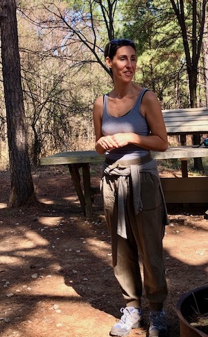 Laurence Turcios speaks to the group on the science of forest bathing. Photo by Amy Martin. 