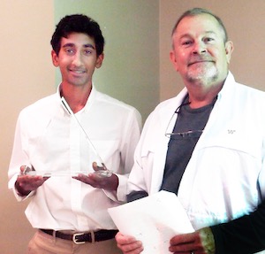 Akash Munshi, winner of the Next Generation Award, with GSDFW Director Wendel Withrow. Photo by J.G. Domke.