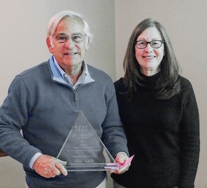 John Wilt, 2022 GSDFW Unsung Hero with Marcie Haley, director of Twelve Hills Nature Center. Photo by J.G. Domke