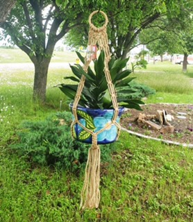 Macrame pot holder from Marshall Grain