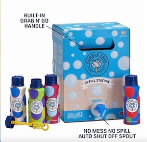 Get refillable Bubbles in a Box for the kids.