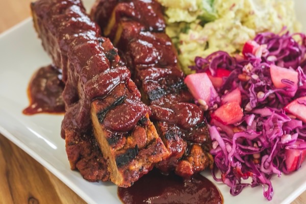 Nature's Plate in Dallas specializes in healthy vegan take out dishes and catering. Above, a vegan barbecue plate. Courtesy of Nature's Plate.