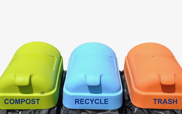 Set out clearly labeled bins for easy self-serve cleanup. Courtesy of Storyblocks.