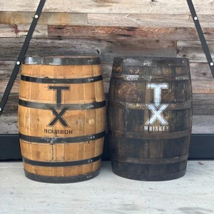 TX Whiskey wooden barrel