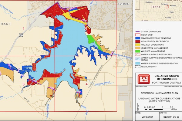 USACE Benbrook Lake Master Plan Map