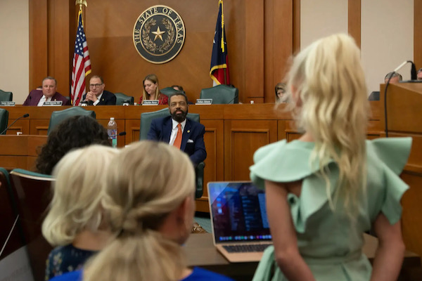 Natalie Diamond, 9, testified at the Sunset Advisory Commission meeting about the TCEQ at the Capitol on Wednesday. Photo by Evan L'Roy for The Texas Tribune.