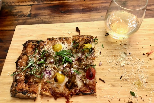 Flatbread served at TLC Vegan. Photo by Amy Martin.