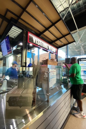 Visiting Vegan stand at the Rangers' Globe Life Field. Photo by Andrew Ridout.