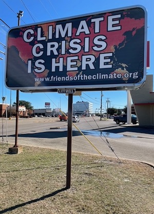 Waco Friends of the Climate billboard
