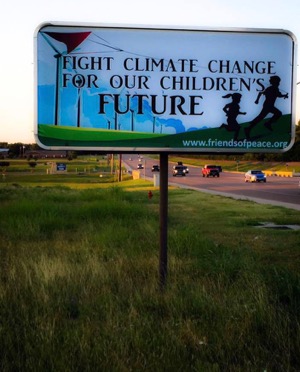 Waco Friends of Peace/Climate billboard