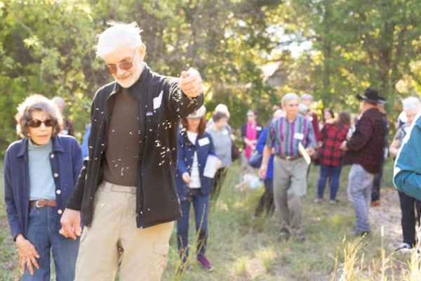 Friends of Warren Ferris Cemetery scatter wildflower seeds